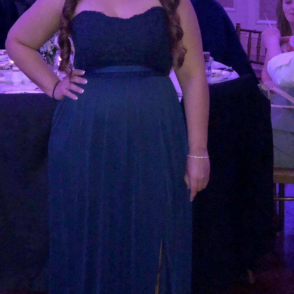 bridesmaids dress by David’s Bridal